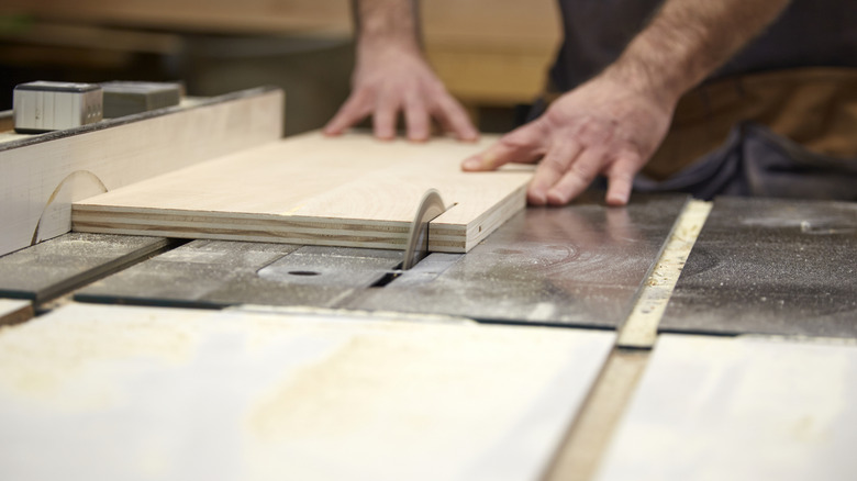 Cutting wood with a table saw