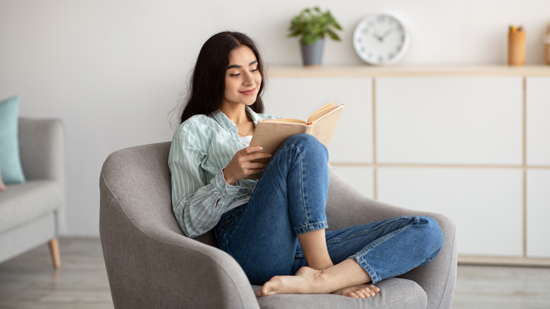 woman relaxing at home