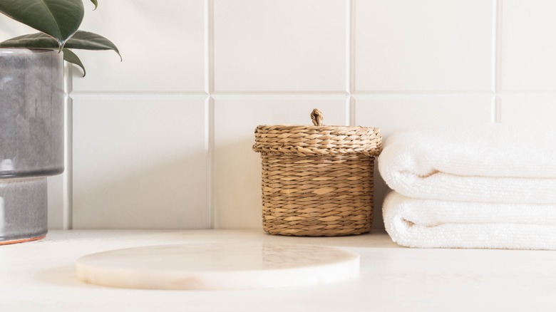 clean bathroom with minimalist decor