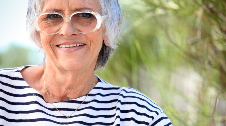 coastal grandmother in striped shirt