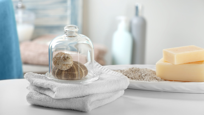 coastal bathroom with shells