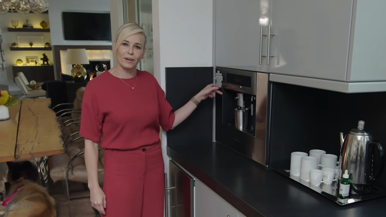 Chelsea Handler in her kitchen