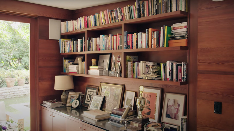 built-in bookshelves in home office