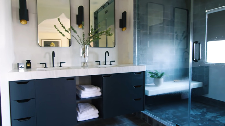 G-Eazy's modern masculine styled bathroom 