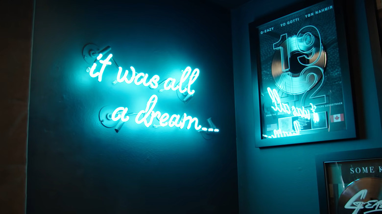 G-Eazy's neon lights inside his studio 