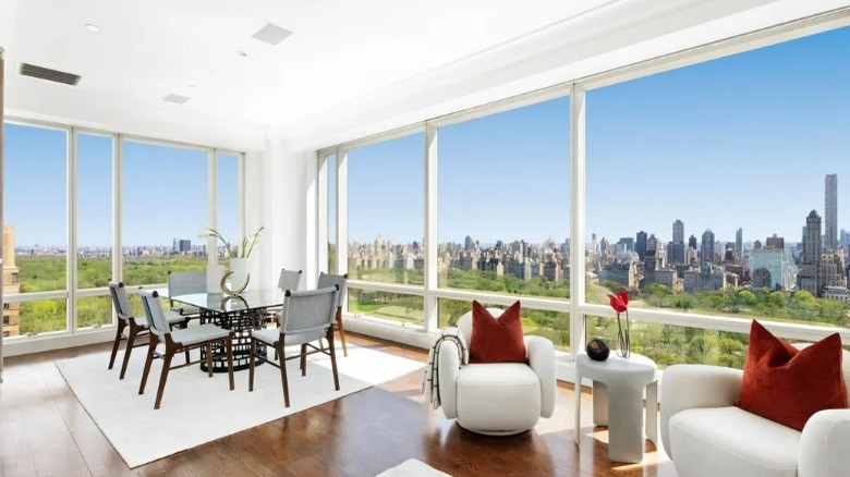 Living room and dining room