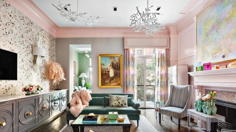 Pink living room