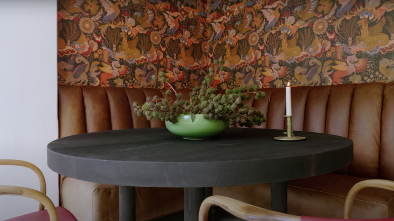 dragon wallpaper in breakfast nook