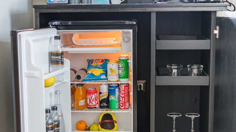 DIY mini fridge cabinet 