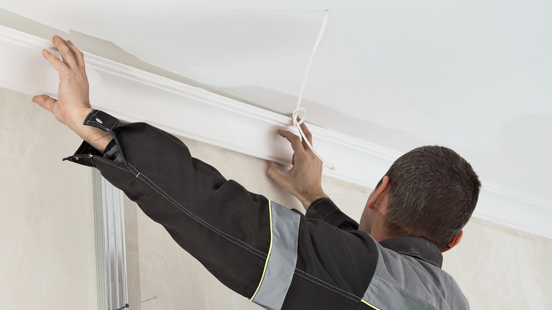 professional installing crown molding