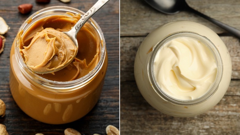 jars of peanut butter, mayo