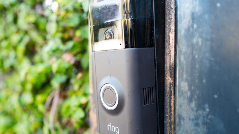 Ring doorbell on door