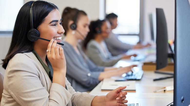 Customer support agents on phone