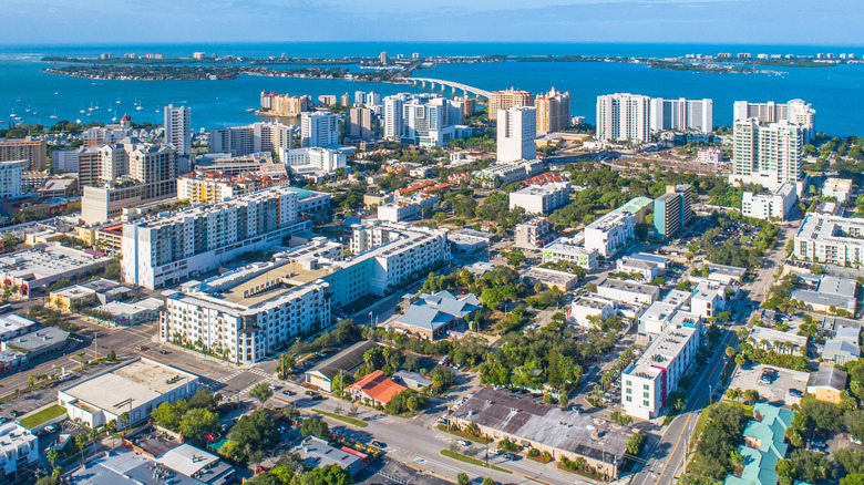 Arial shot of Sarasota