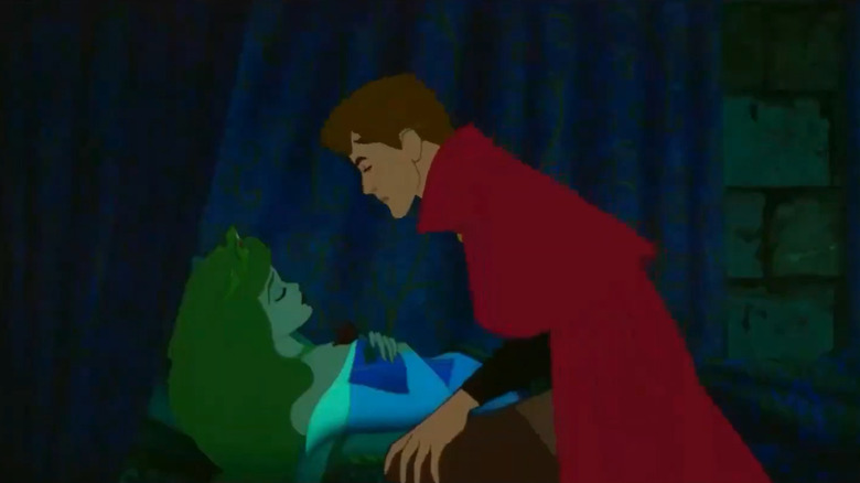 sleeping beauty being kissed by prince