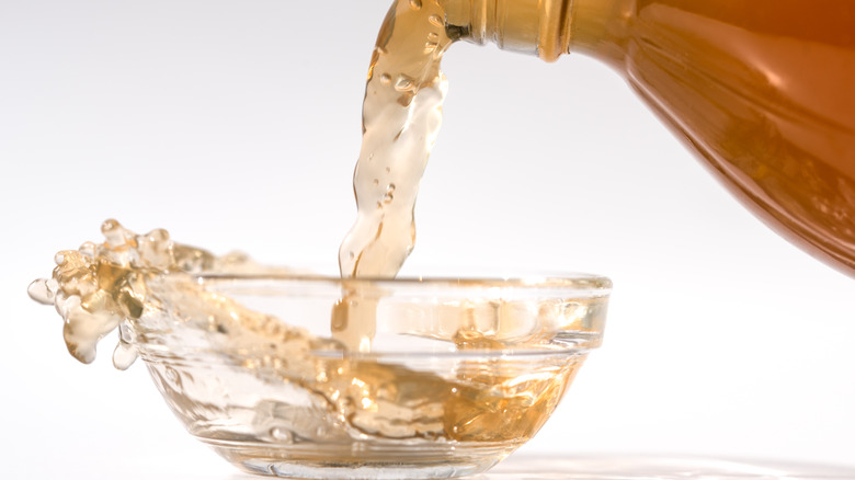 vinegar poured into bowl