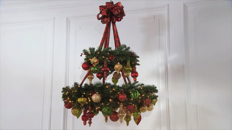 chandelier made from wreaths