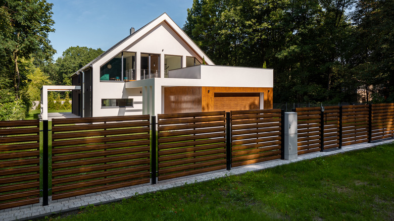 Fence in front of house