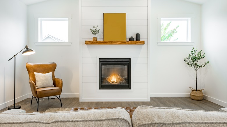 shiplap fireplace surround