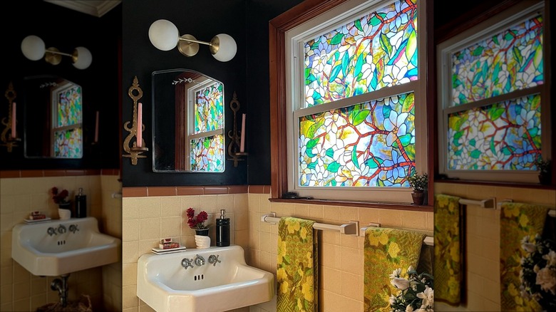 Artscapes window film in bathroom