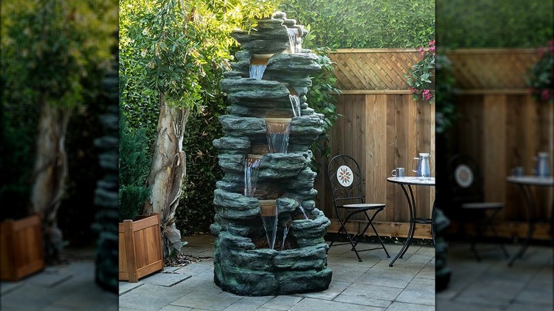 rocky patio water feature