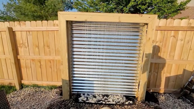 rainfall patio with metal