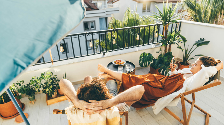 people on balcony