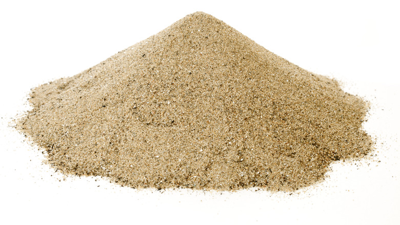 Pile of sand white background
