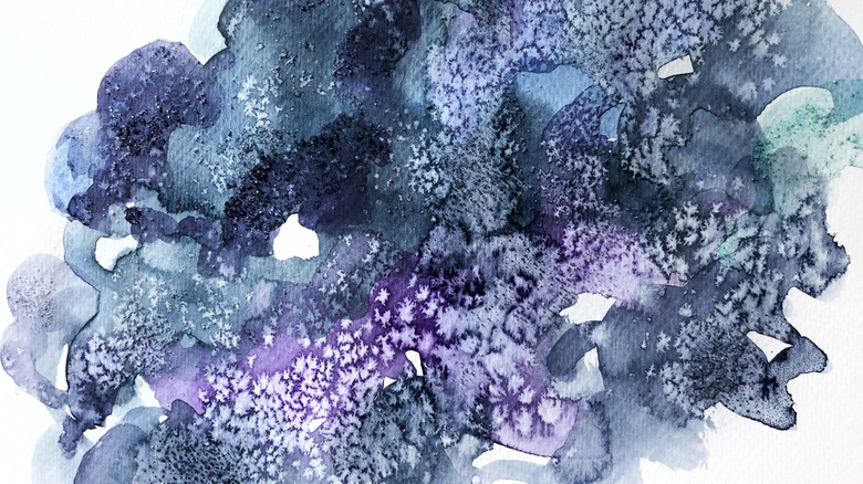 Watercolor with salt