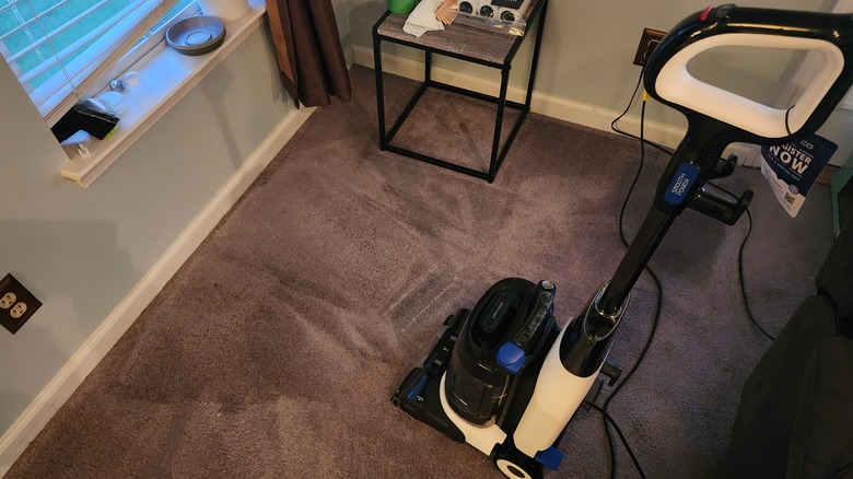 Clean carpet and Tineco carpet cleaner