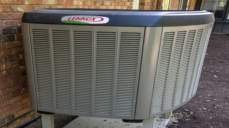 Close-up of a Lennox central AC unit