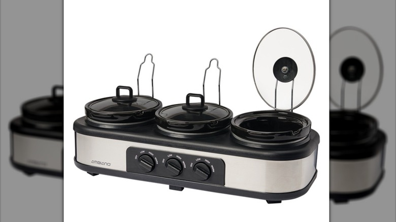 Ambiano triple slow cooker from ALDI on a white background