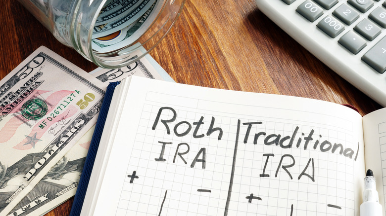 IRA information on notepad 