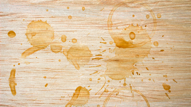 Water stains on wood surface