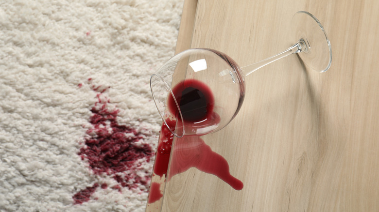 wine stain on carpet