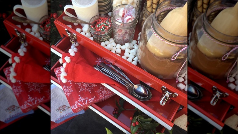 red toolbox hot cocoa stand