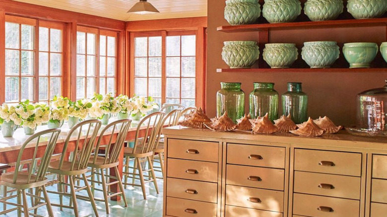 dining room in Hamptons home