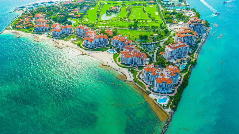 Fisher Island, Florida aerial view 