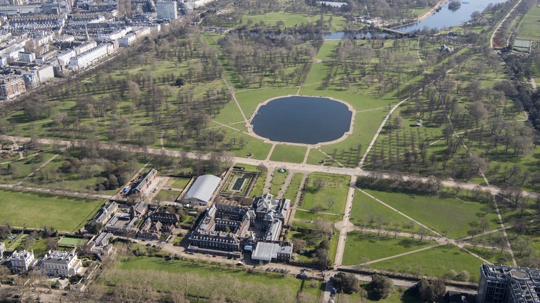 Aerial view of Kensington Palace grounds