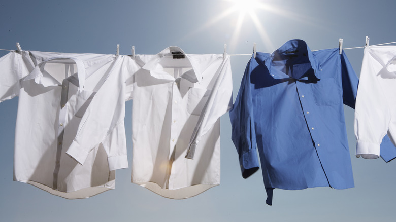 air-drying laundry