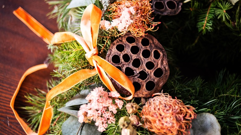 lotus pod in flower bouquet