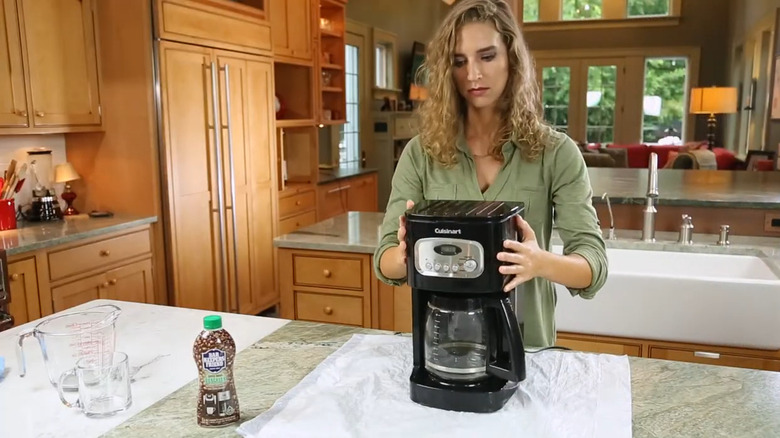 cleaning a coffee maker