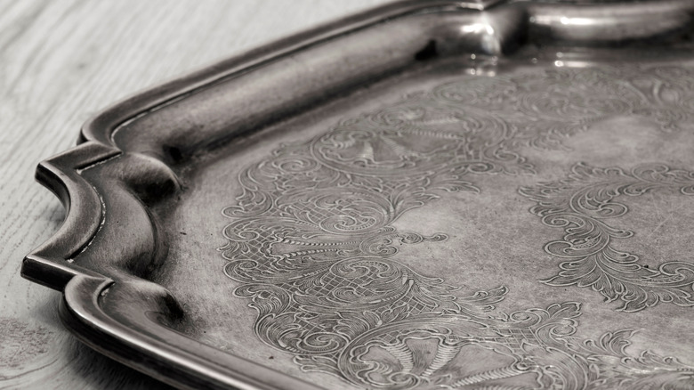 tarnished silver tray