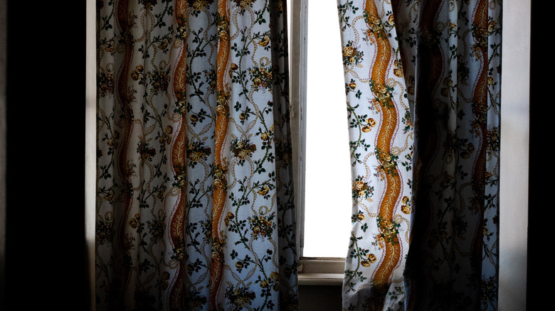 floral printed curtain panels