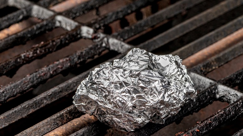 foil ball on dirty grill wires