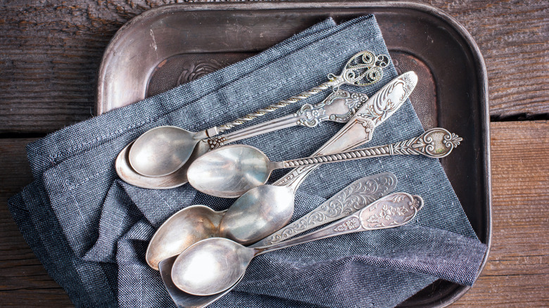 Plate with old silverware