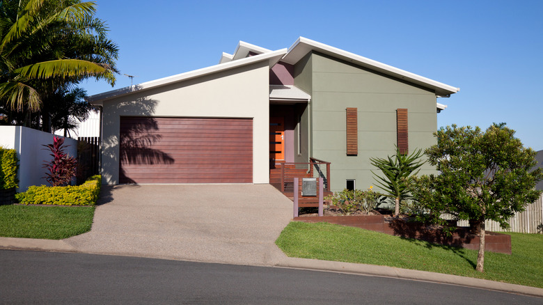 Residential driveway on a steep slope