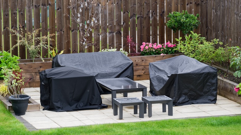 black covers on patio furniture