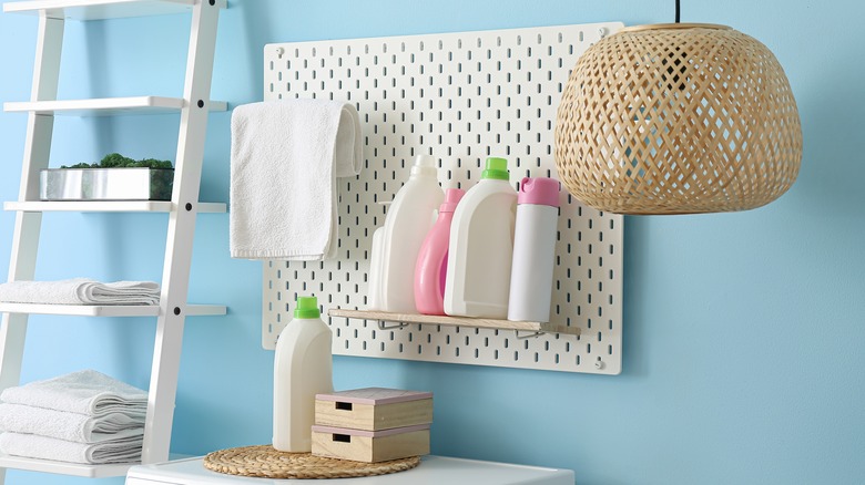 pegboard in laundry room