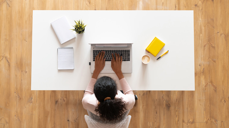 Working in tidy home office